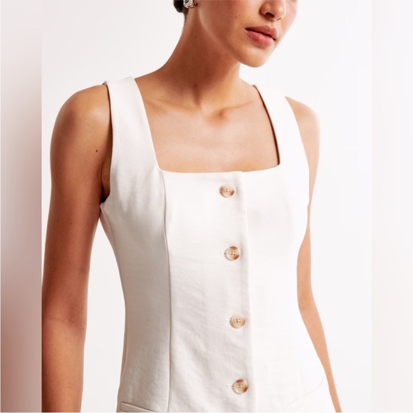 Abercrombie White Button-Front Dress size XS - Picture 2 of 7